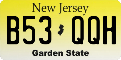NJ license plate B53QQH