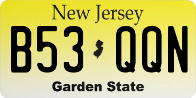 NJ license plate B53QQN