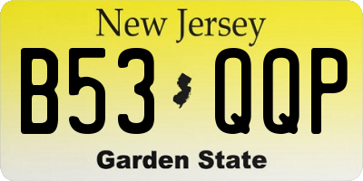 NJ license plate B53QQP