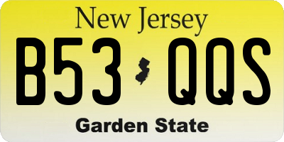 NJ license plate B53QQS