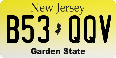NJ license plate B53QQV