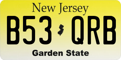 NJ license plate B53QRB