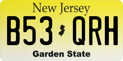 NJ license plate B53QRH