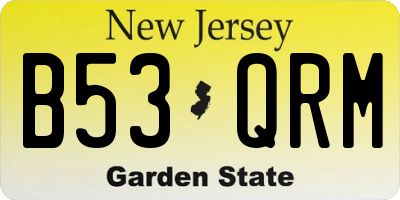 NJ license plate B53QRM