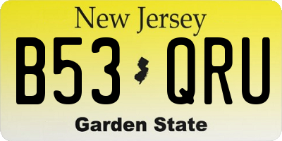 NJ license plate B53QRU