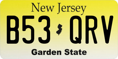 NJ license plate B53QRV