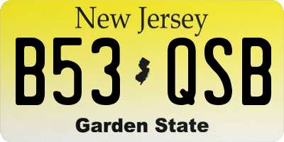 NJ license plate B53QSB