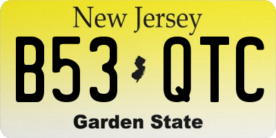 NJ license plate B53QTC