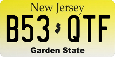 NJ license plate B53QTF