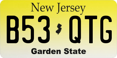 NJ license plate B53QTG