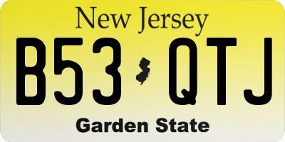 NJ license plate B53QTJ