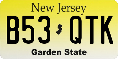 NJ license plate B53QTK