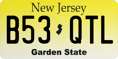 NJ license plate B53QTL