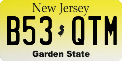 NJ license plate B53QTM