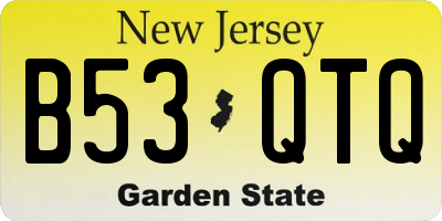 NJ license plate B53QTQ