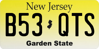 NJ license plate B53QTS