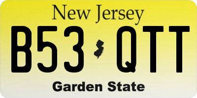 NJ license plate B53QTT