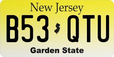 NJ license plate B53QTU