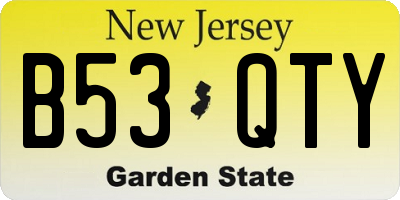 NJ license plate B53QTY
