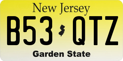 NJ license plate B53QTZ
