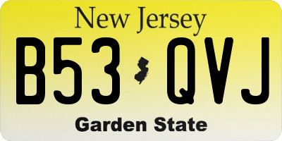 NJ license plate B53QVJ