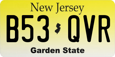 NJ license plate B53QVR