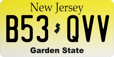 NJ license plate B53QVV