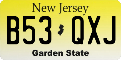 NJ license plate B53QXJ