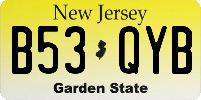 NJ license plate B53QYB