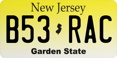 NJ license plate B53RAC