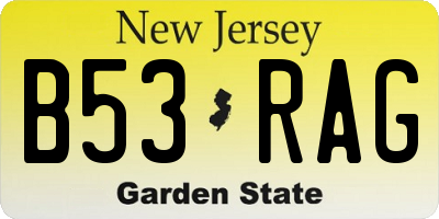 NJ license plate B53RAG