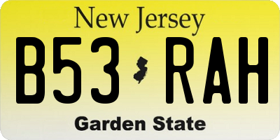 NJ license plate B53RAH