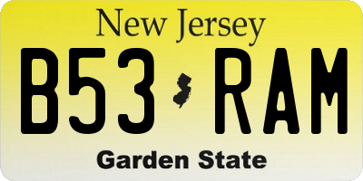 NJ license plate B53RAM