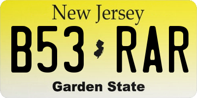 NJ license plate B53RAR