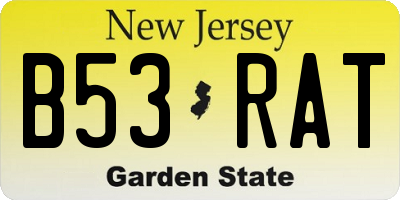 NJ license plate B53RAT