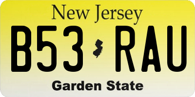 NJ license plate B53RAU