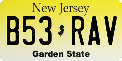 NJ license plate B53RAV