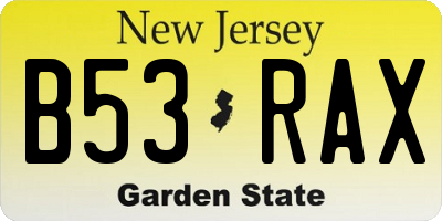 NJ license plate B53RAX