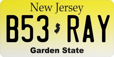 NJ license plate B53RAY