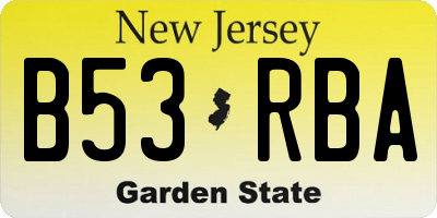 NJ license plate B53RBA