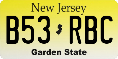 NJ license plate B53RBC