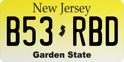 NJ license plate B53RBD