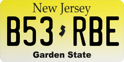 NJ license plate B53RBE