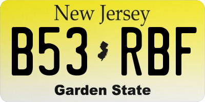 NJ license plate B53RBF