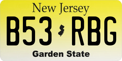 NJ license plate B53RBG