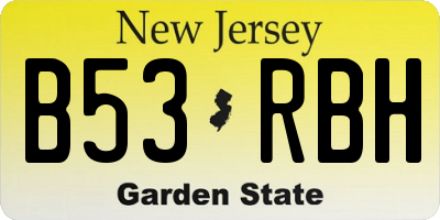 NJ license plate B53RBH