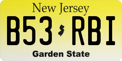 NJ license plate B53RBI
