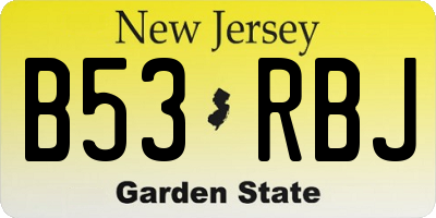 NJ license plate B53RBJ