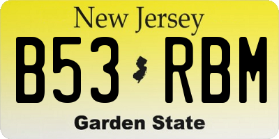 NJ license plate B53RBM