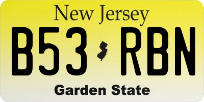 NJ license plate B53RBN